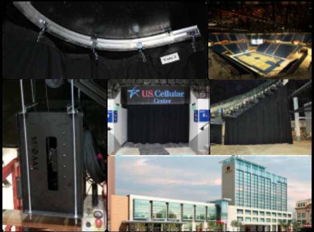 cedar rapids arena rigging drapery automation sewing fabric curtains